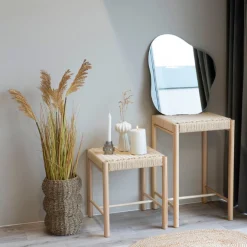Abano Hocker aus Naturgeflecht - Pappelholz