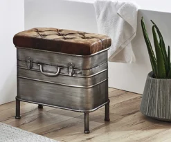 Ablagebank Octavia - 51x34x48 cm - Kunstleder/Stahl