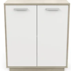 Ablageschrank Leontien 2 Flügeltüren-Kronberg Eiche/Mattweiß