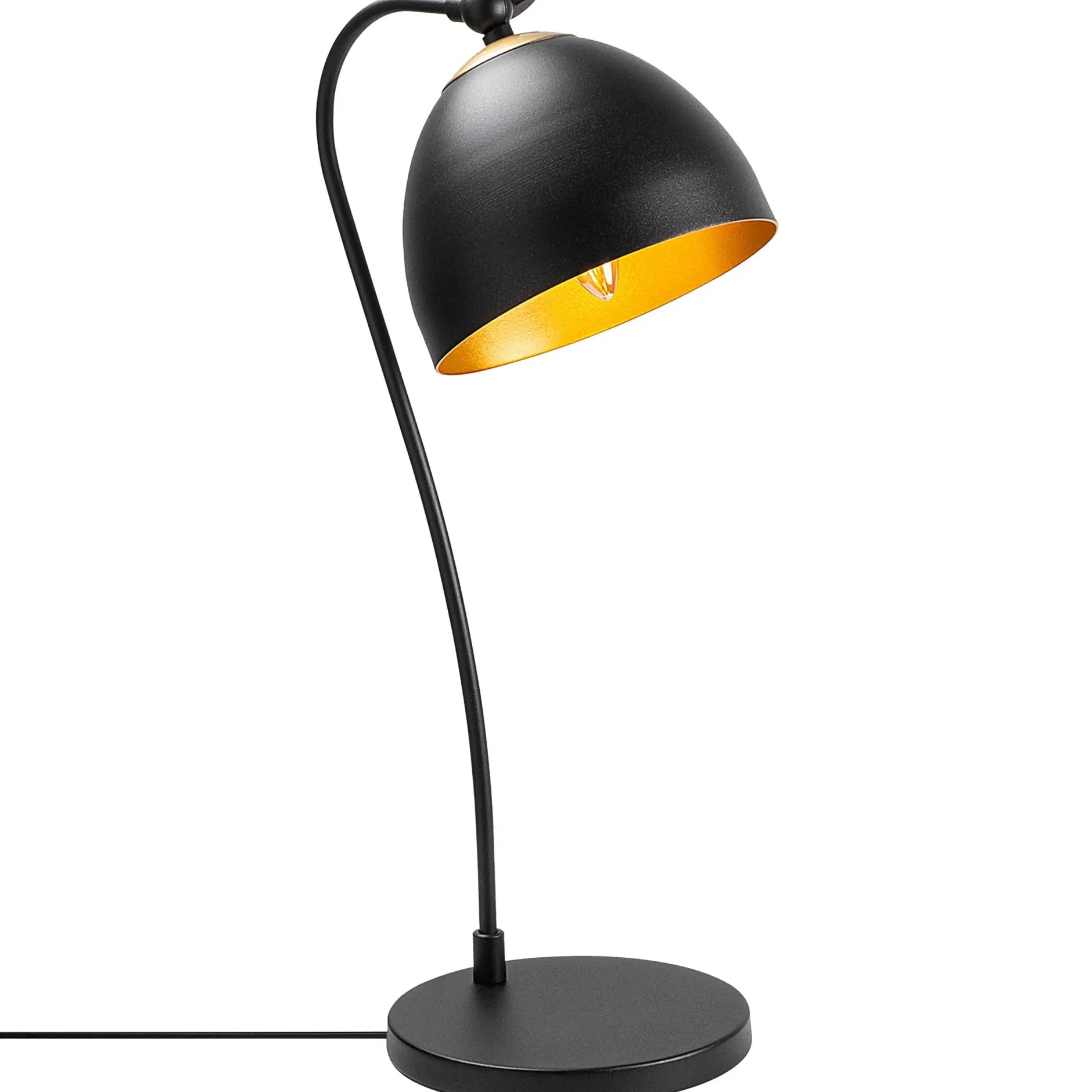 Acuka Tischlampe | METALLGEHÄUSE | Schwarz, Gold