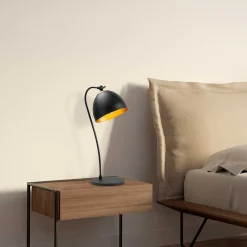 Acuka Tischlampe | METALLGEHÄUSE | Schwarz, Gold