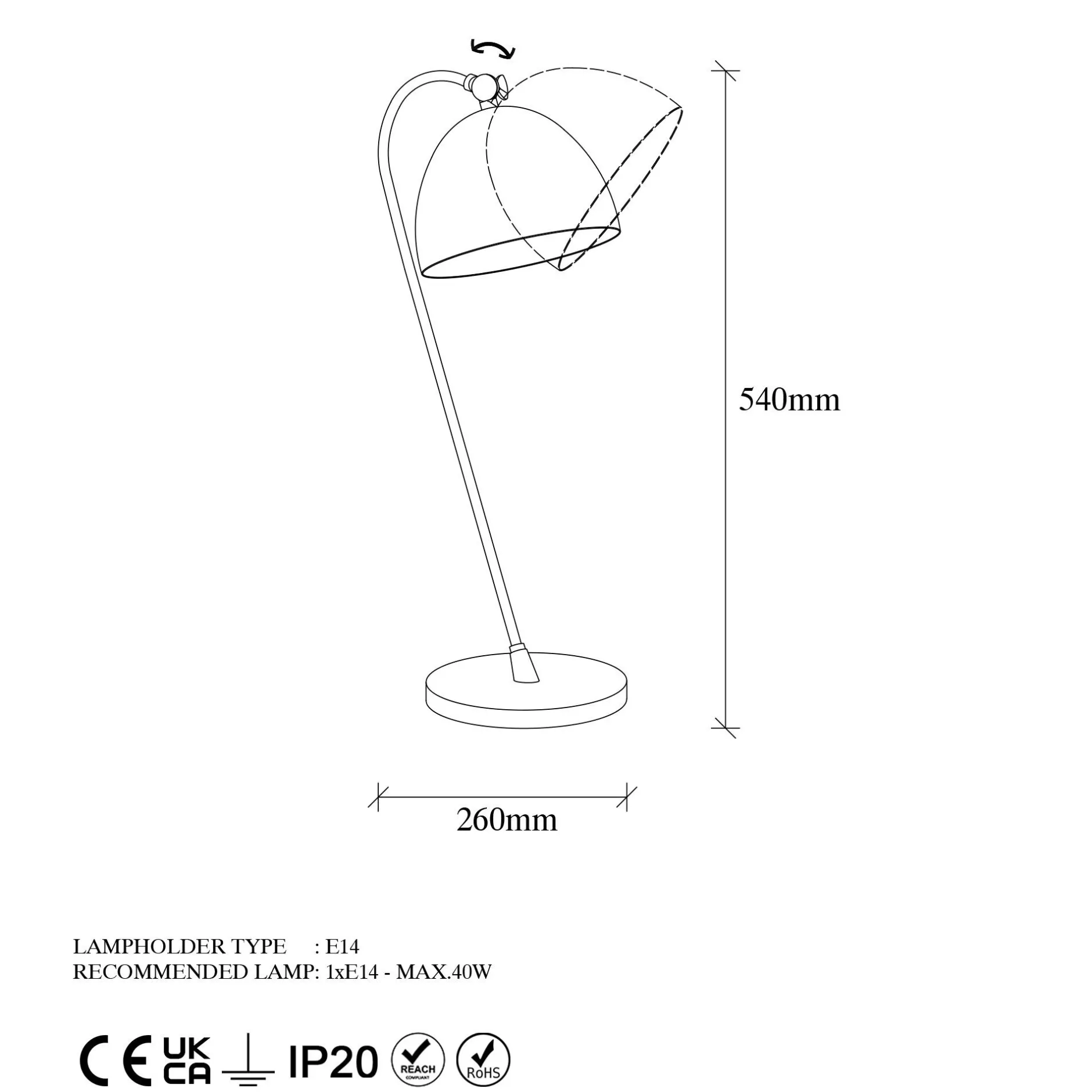 Acuka Tischlampe | METALLGEHÄUSE | Gold