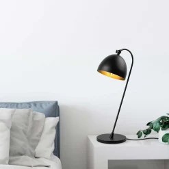 Acuka Tischlampe | METALLGEHÄUSE | Schwarz, Gold