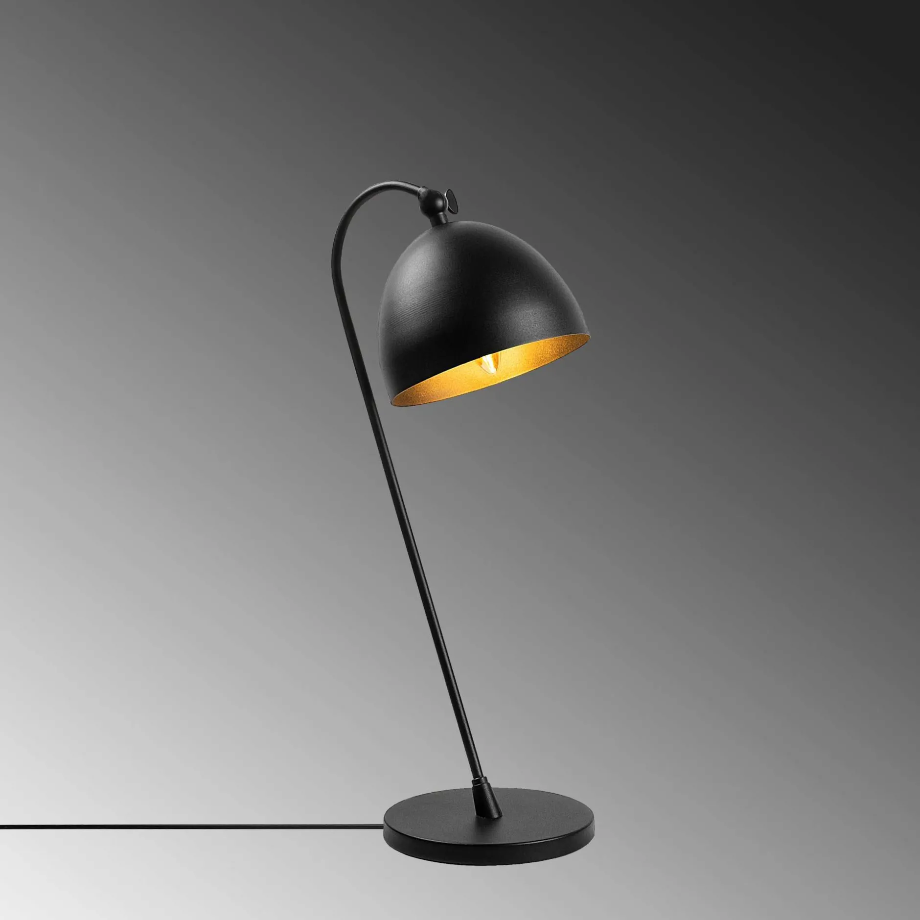 Acuka Tischlampe | METALLGEHÄUSE | Schwarz, Gold
