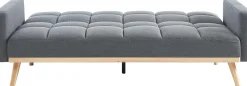 Adana Graues Schlafsofa | Eukalyptusgestell | Kaltschaummatratze | 84x214x84cm