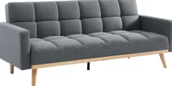 Adana Graues Schlafsofa | Eukalyptusgestell | Kaltschaummatratze | 84x214x84cm