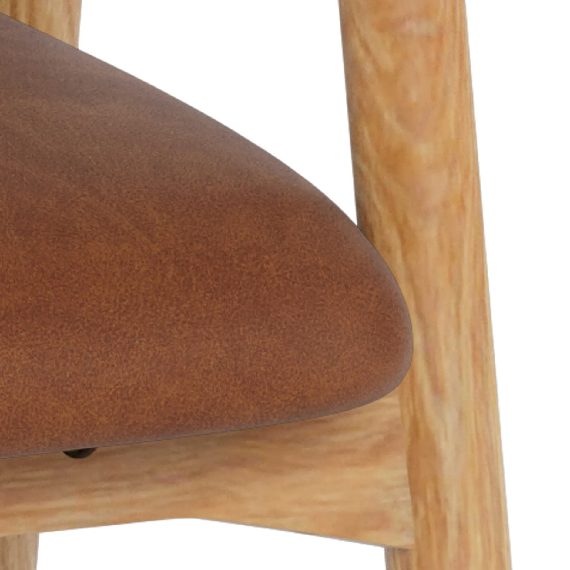 Addi Esszimmerstuhl mit Armlehne in PU Retro Brandy 691B FR, Untergestell Eiche