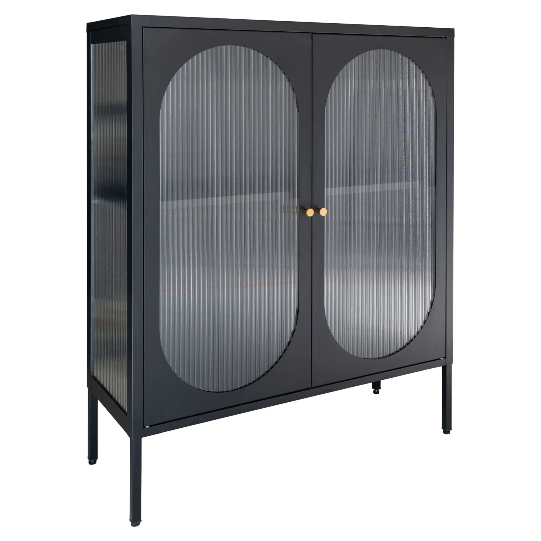 Adelaide Schwarzer Vitrinenschrank 90x35x110 cm