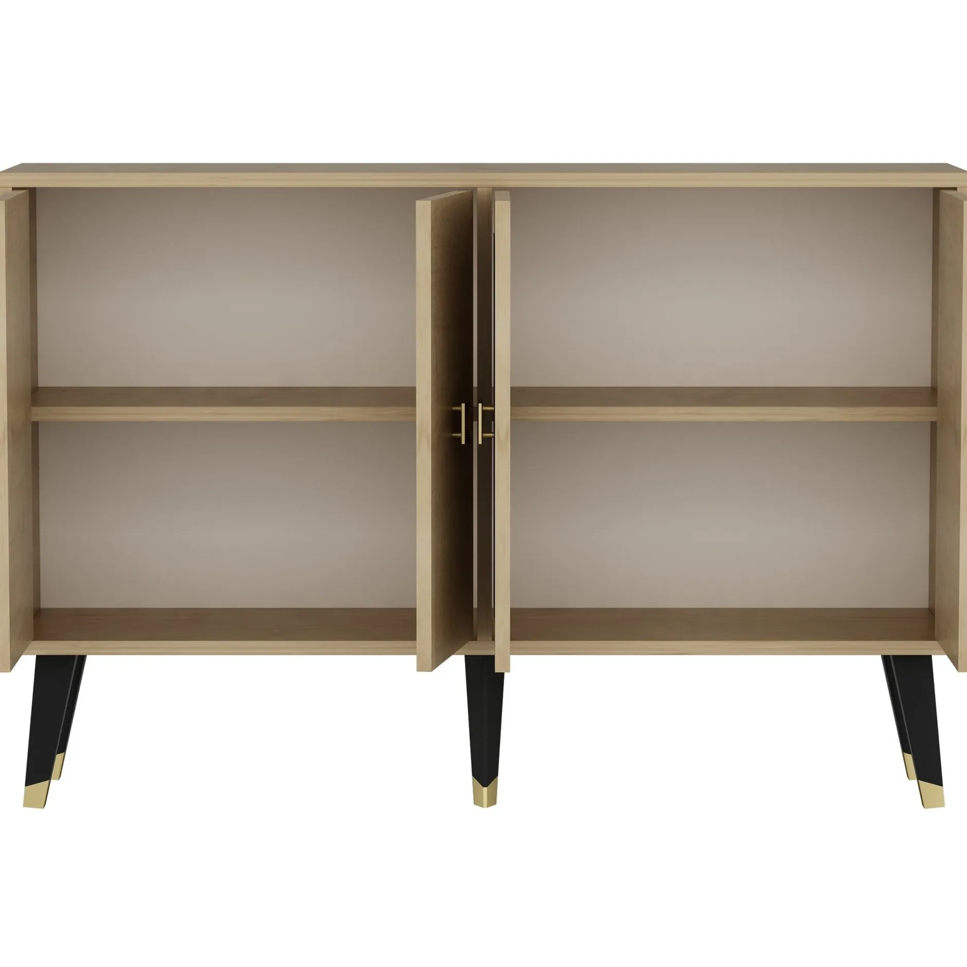 Ahart Konsole | 100 % MELAMIN | Saphir-Eiche, Gold