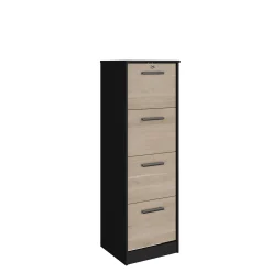 Aktenschrank Sil-138cm-4 Schubladen-schwarz/schick
