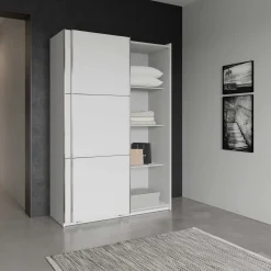 Alhambra Kleiderschrank - 148x60x223,70 cm - Weiß/Spanplatte
