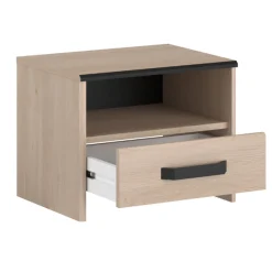 AlmaKinderzimmer : Bett 90x200cm, Nachttisch, Kommode - Eiche Dekor