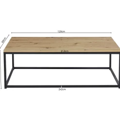Altes Eichendekor Couchtisch - Dallas | H-H 40 x B-L 120 x T-P 60 cm