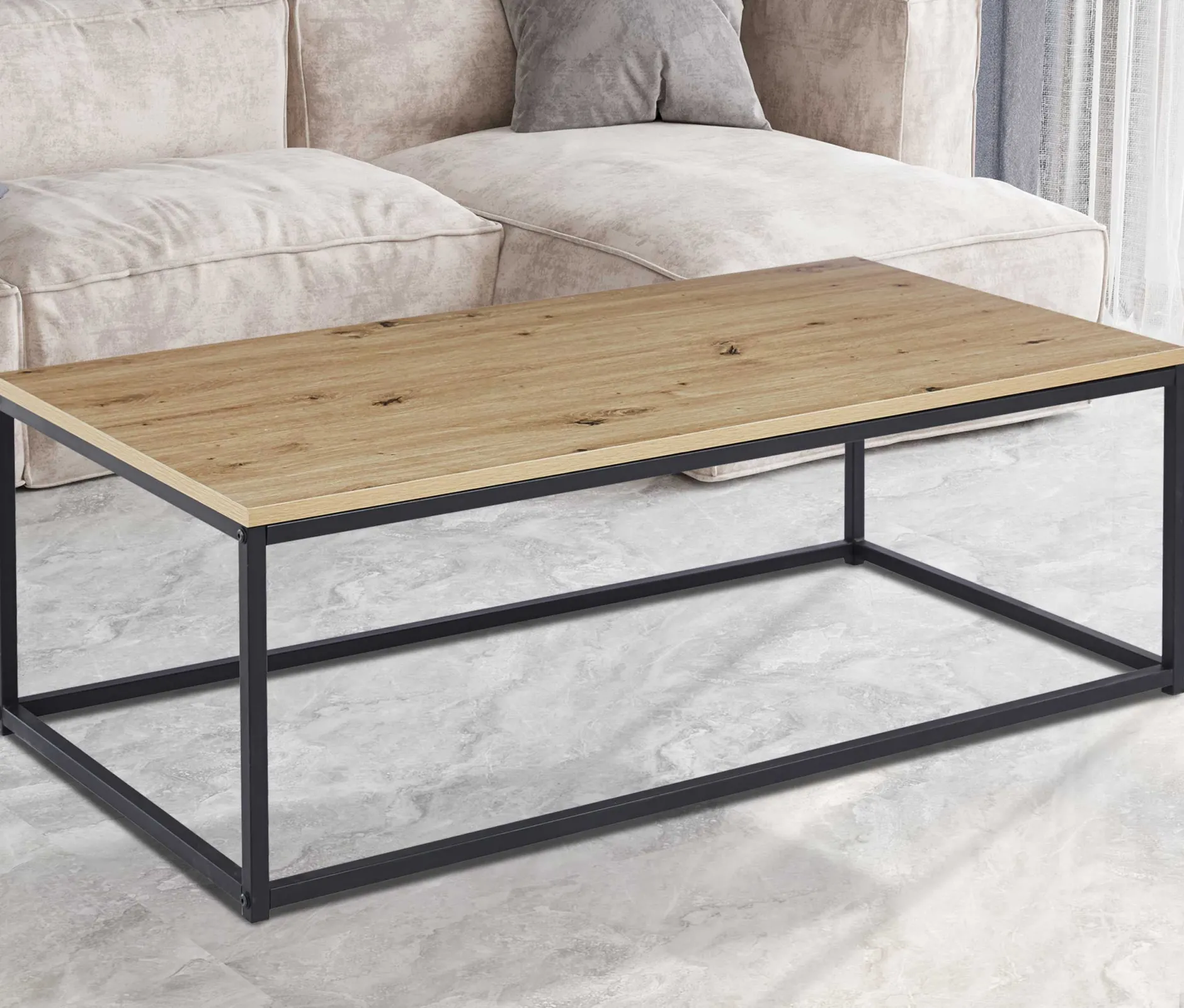 Altes Eichendekor Couchtisch - Dallas | H-H 40 x B-L 120 x T-P 60 cm