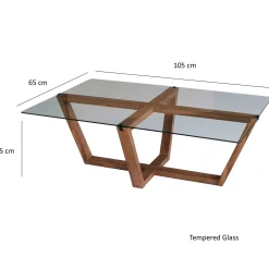 Amalfi Couchtisch | GEHÄRTETES GLAS | Walnuss
