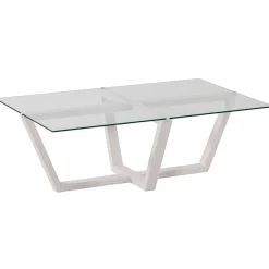 Amalfi Couchtisch | GEHÄRTETES GLAS | Weiß
