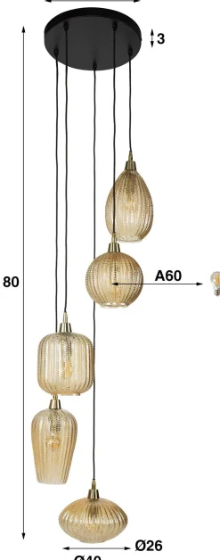 Ambrioso Hängeleuchte 40 cm-amber