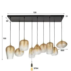 Ambrioso Hängeleuchte 120 cm-Amber