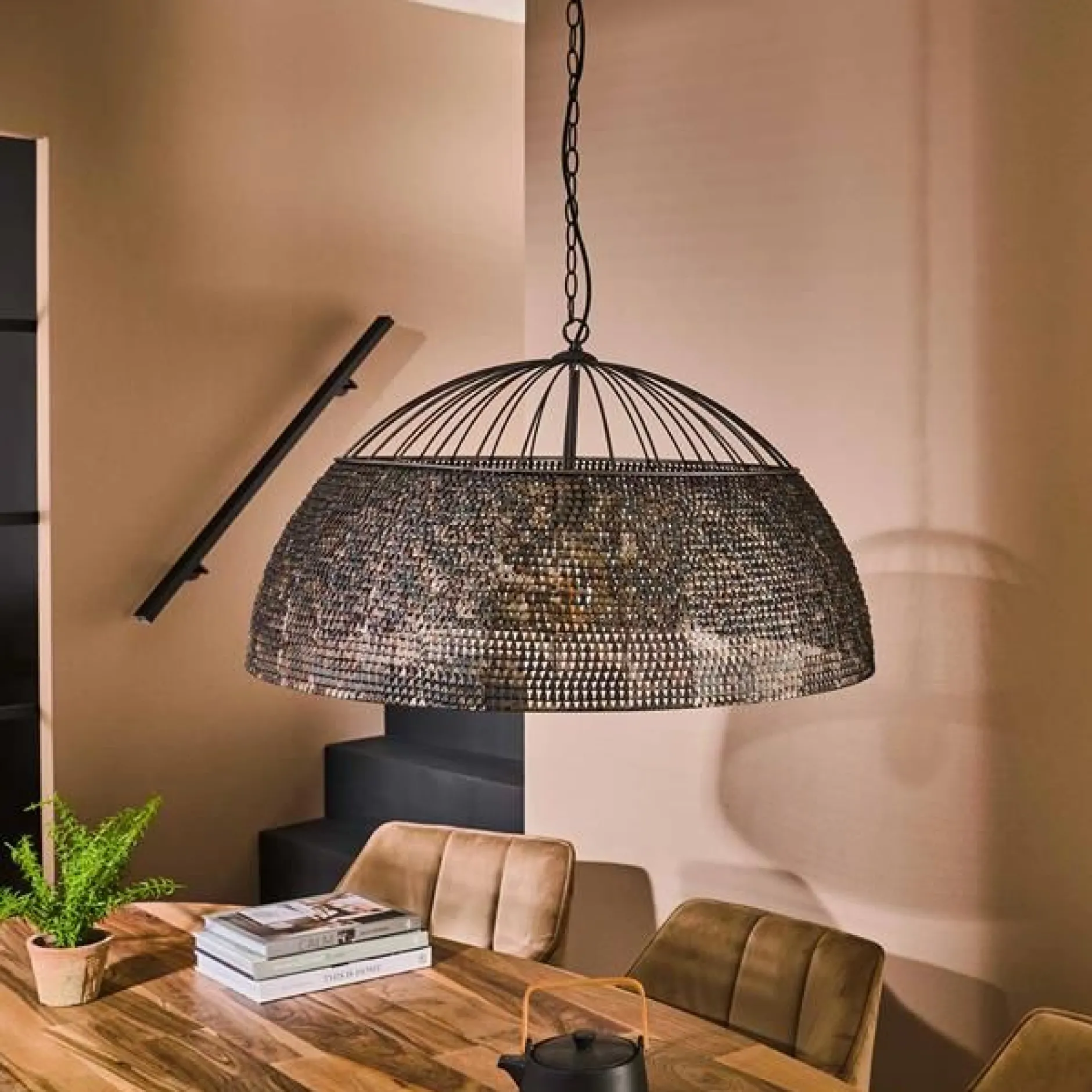 Amory Hängeleuchte für 1 Lichtquelle-schwarz/braun