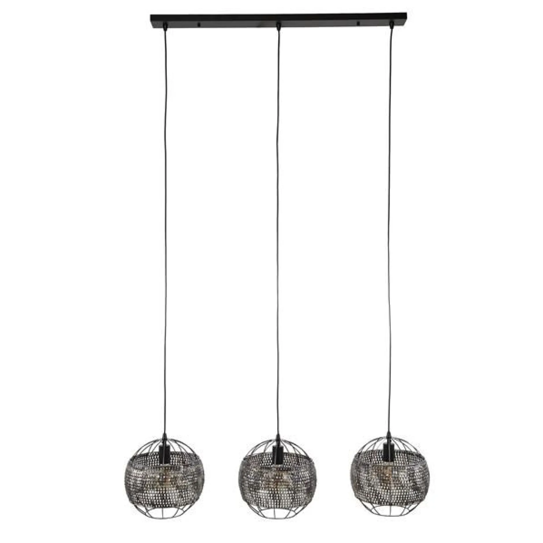 Amory Hängeleuchte für 3 Lichtquellen-schwarz/braun