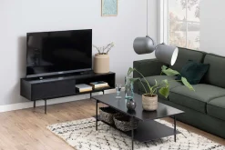 Angus Rechteckiger Couchtisch - Esche schwarz Melamin | 115x60x40cm
