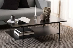 Angus Rechteckiger Couchtisch - Esche schwarz Melamin | 115x60x40cm