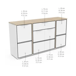 Anrichte Access | 160,7 x 39,6 x 85,6 cm | Weiß