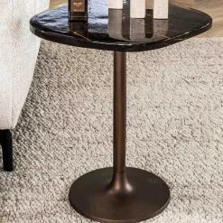 Antiker Kupfer Eclipse S Beistelltisch - Glasplatte