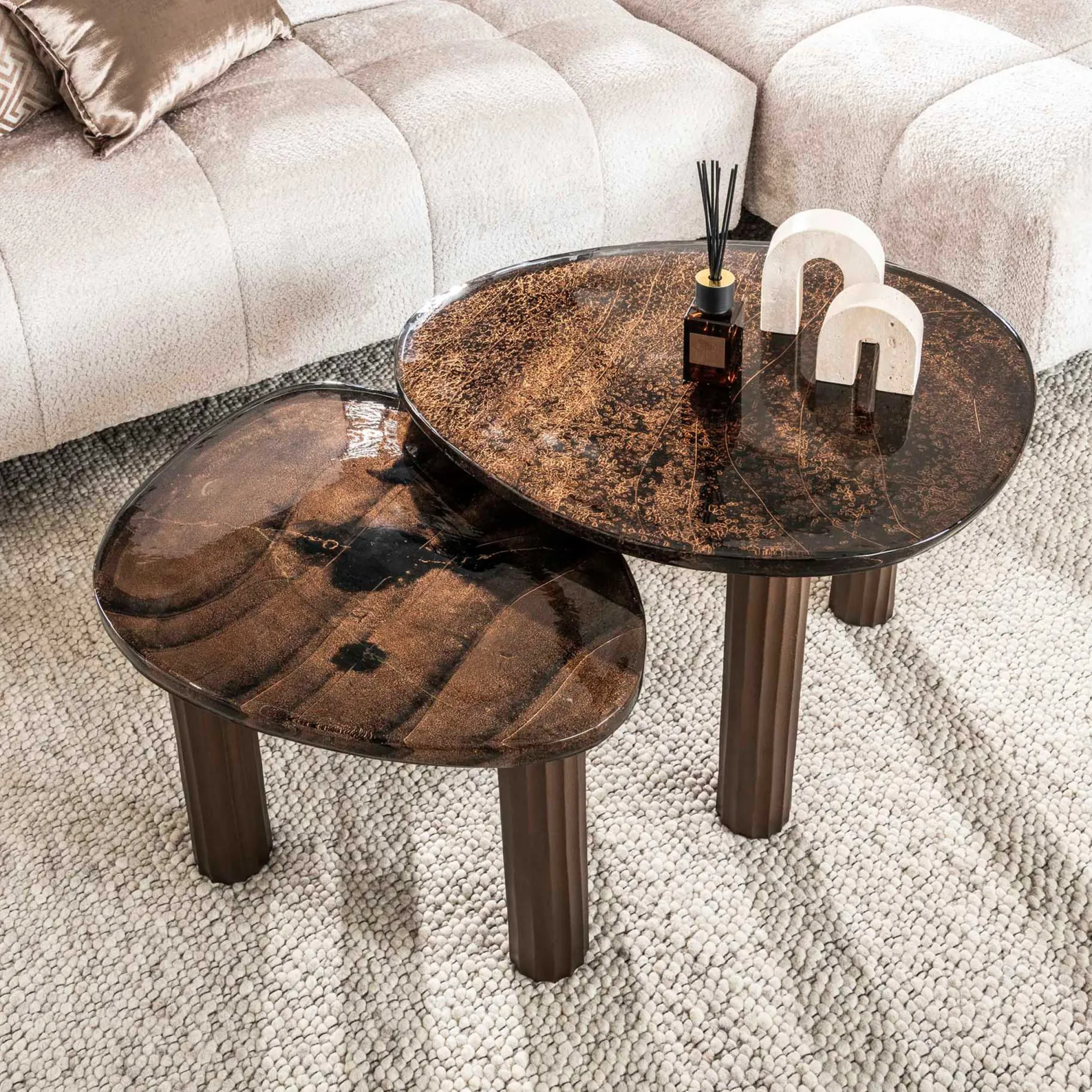 Antikkupfer Couchtisch Eclipse L