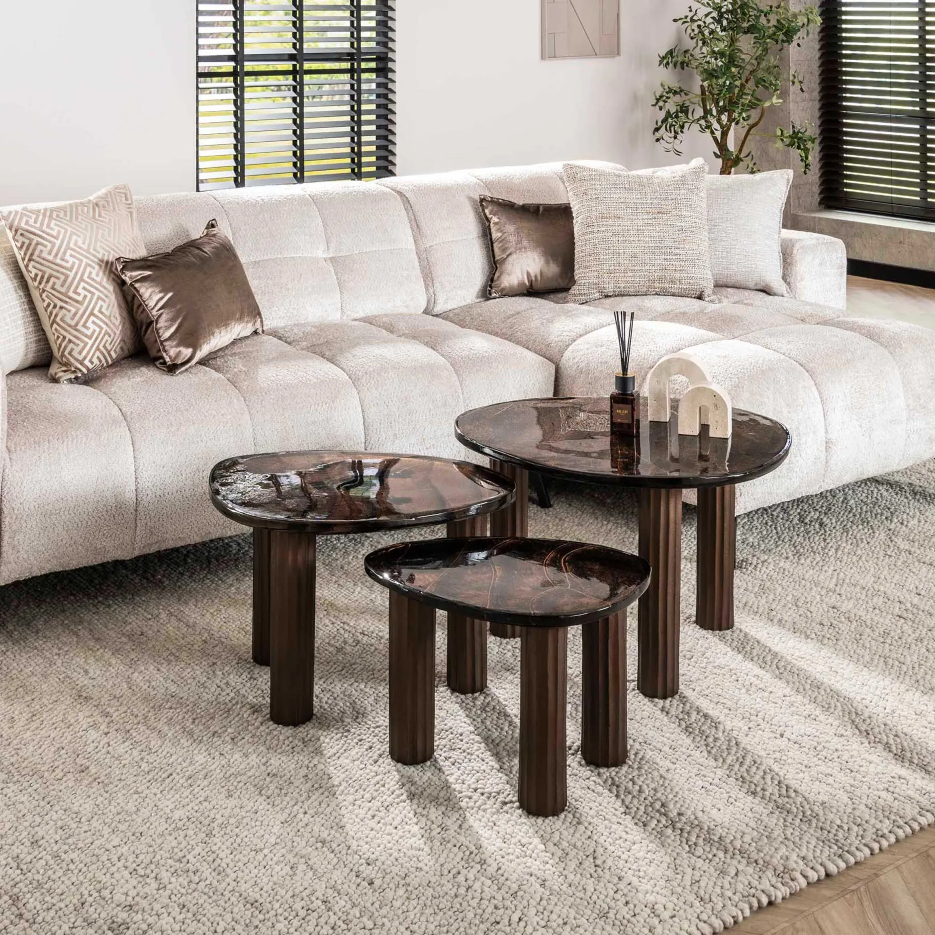 Antikkupfer Couchtisch Eclipse L