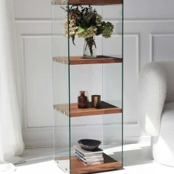 Aqua 3 Bücherregal | GEHÄRTETES GLAS | Natürlich
