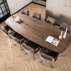 Arcadia Oval Esstisch 300cm - Massiv Akazie Drift Braun