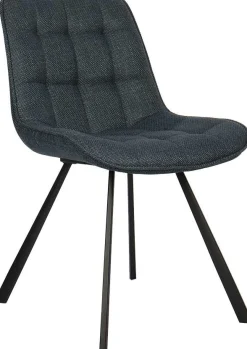 Ariba Dunkelblauer Stoffstuhl mit Metallfüßen | 80 x 51 x 61 cm