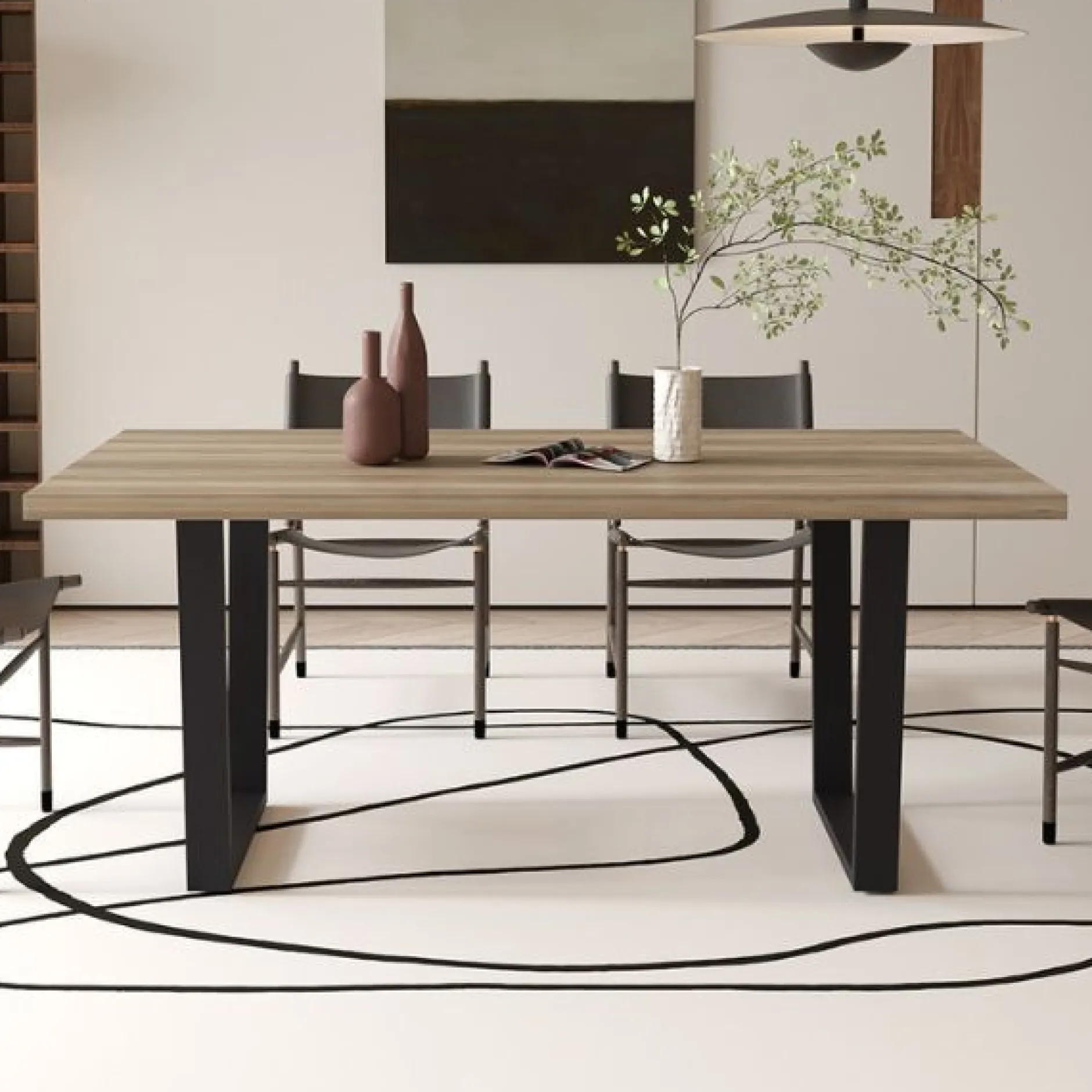 Armin 180cm Mango Dekotisch mit Metallfüßen - H75 x B180 x T90 cm
