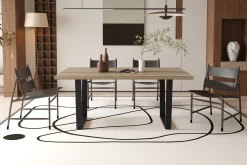 Armin 180cm Mango Dekotisch mit Metallfüßen - H75 x B180 x T90 cm