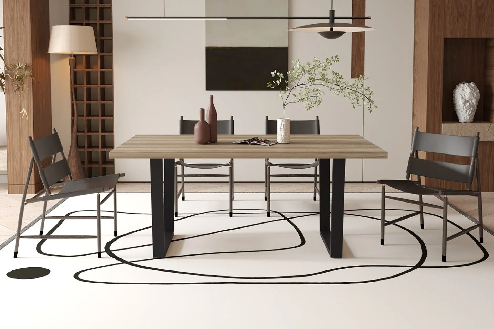 Armin 180cm Mango Dekotisch mit Metallfüßen - H75 x B180 x T90 cm
