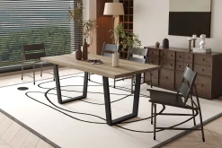 Armin 180cm Mango Dekotisch mit Metallfüßen - H75 x B180 x T90 cm