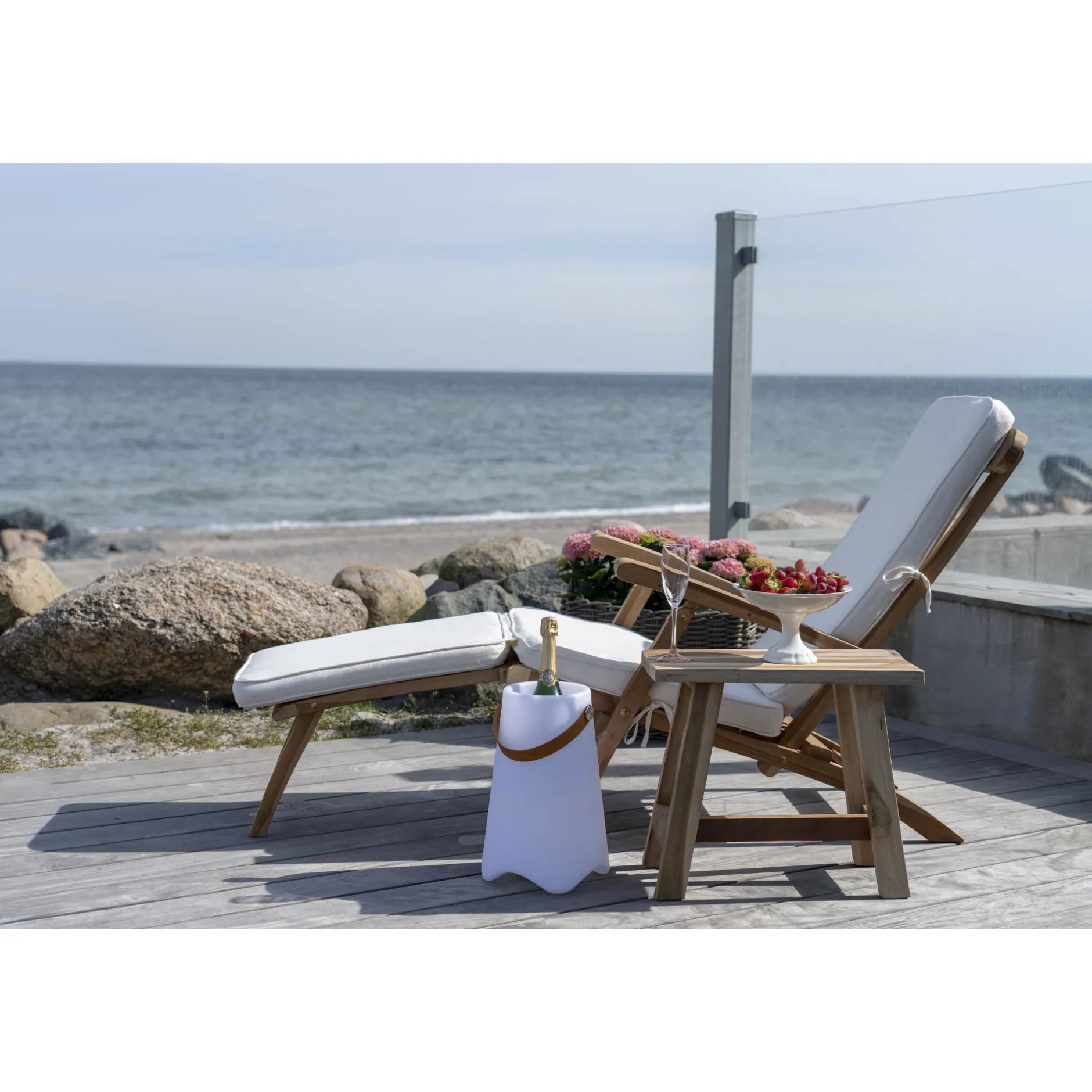 Arrecife Deckchair Cushion - Weiße Baumwolle | Komfortables Kissen für Liegestühle