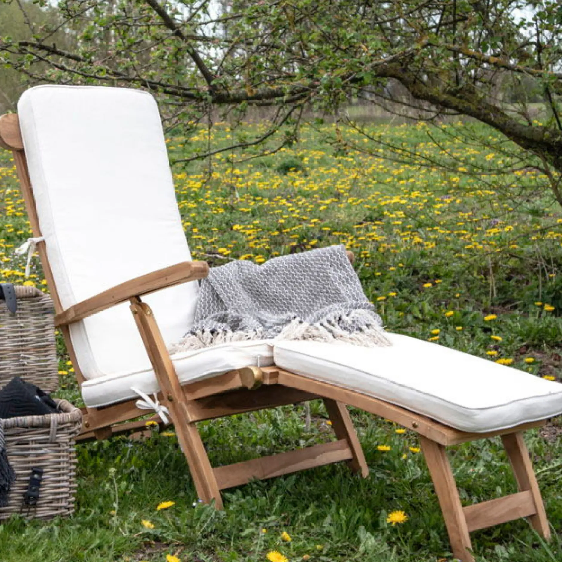 Arrecife Deckchair Cushion - Weiße Baumwolle | Komfortables Kissen für Liegestühle