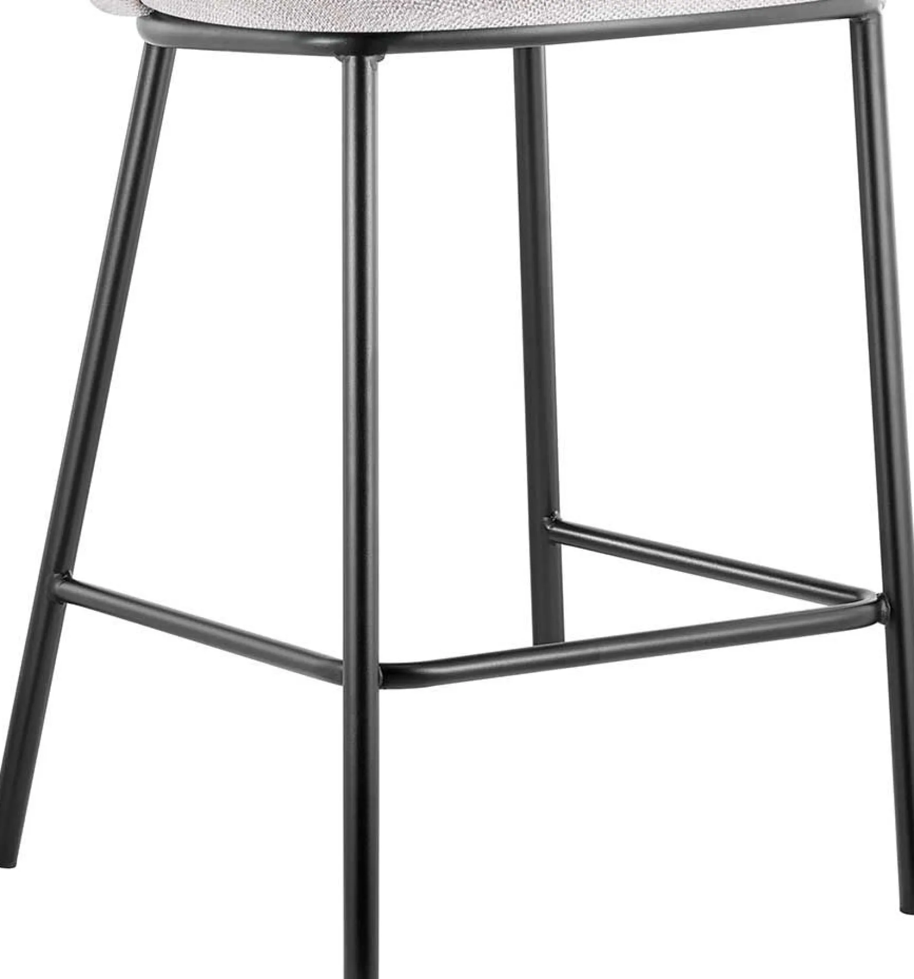 Arthur" Beigefarbener Stoff-Thekenstuhl | Metallbeine | 88.5x53x50.5cm