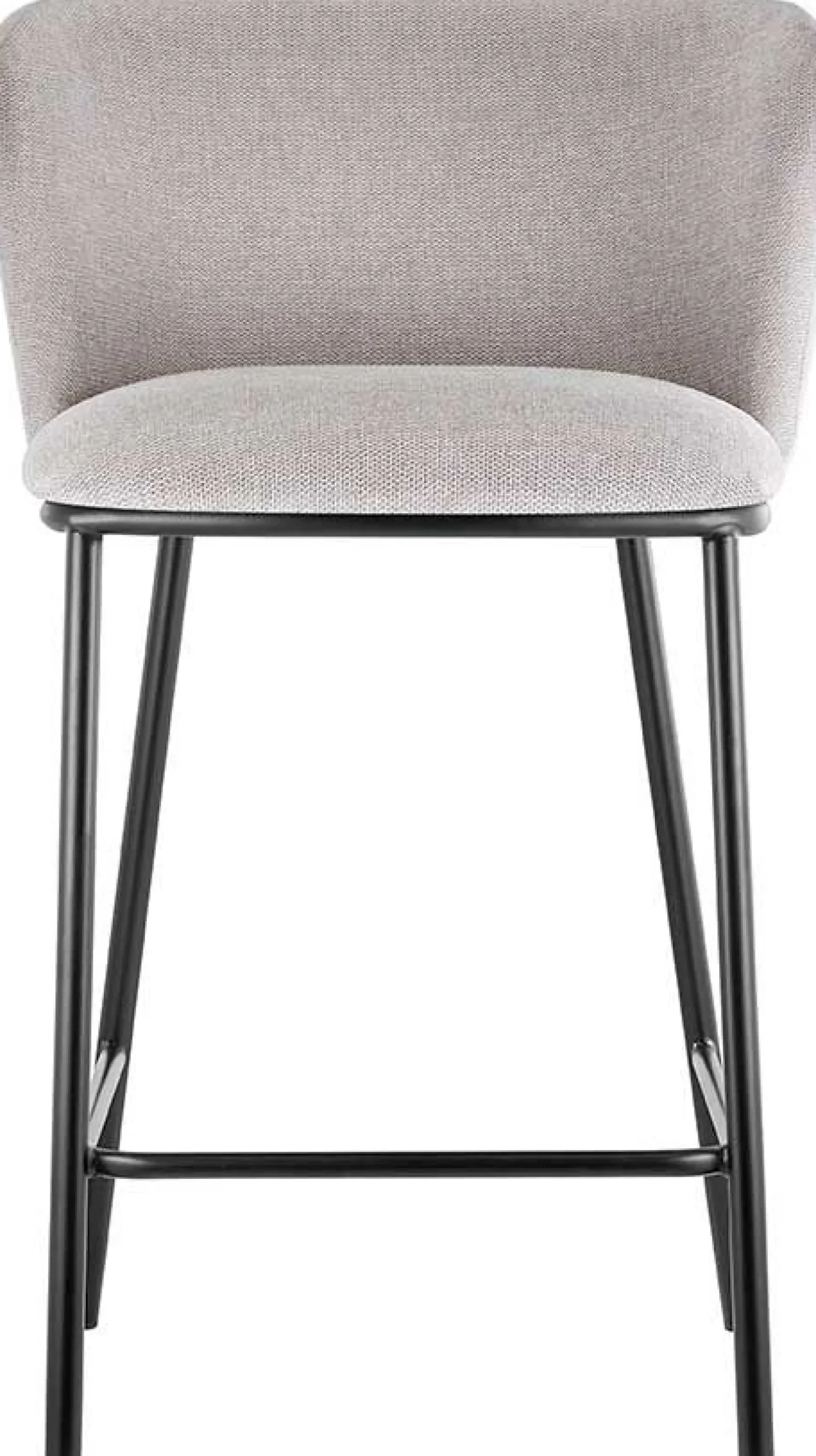 Arthur" Beigefarbener Stoff-Thekenstuhl | Metallbeine | 88.5x53x50.5cm