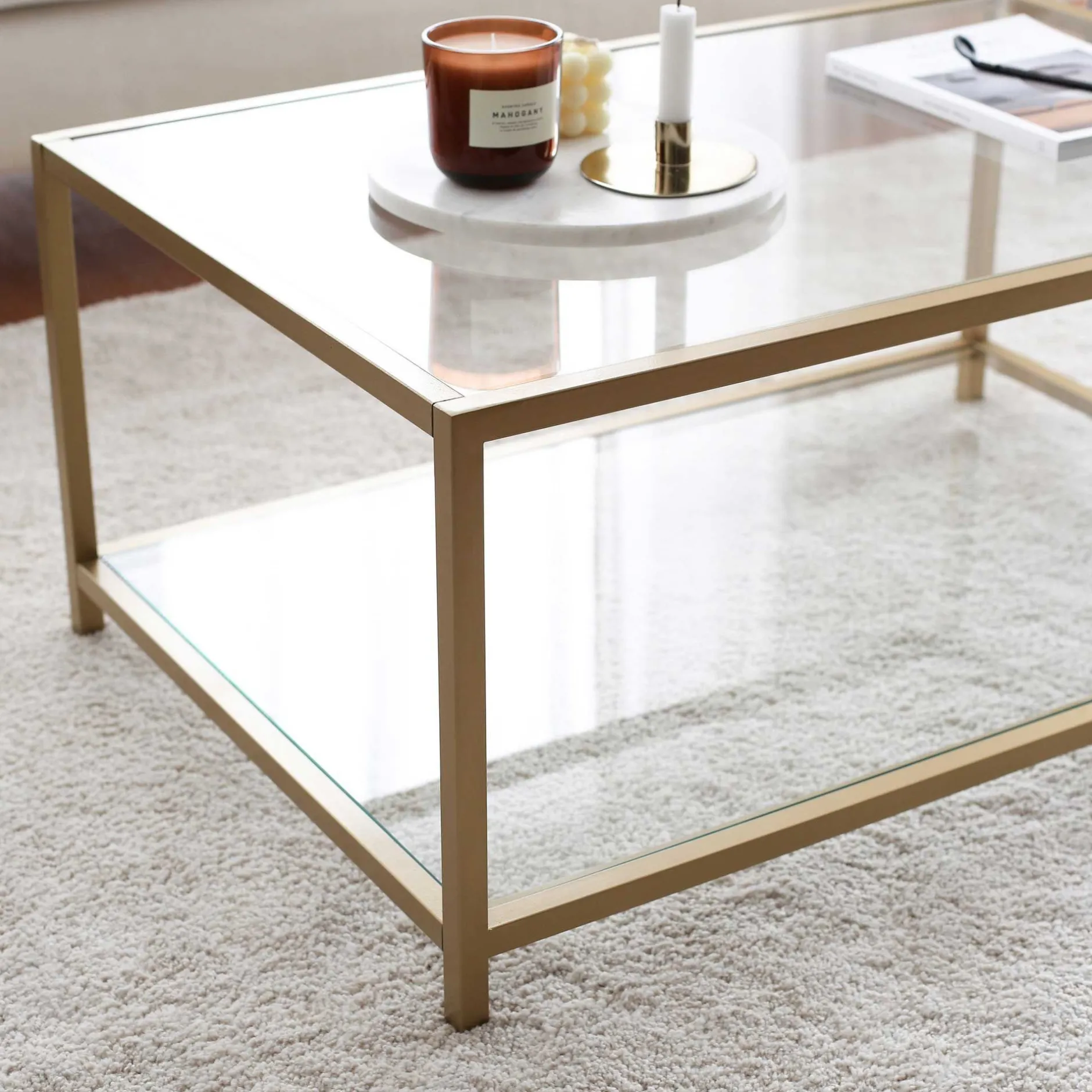 Astro Couchtisch | METALLRAHMEN | Gold