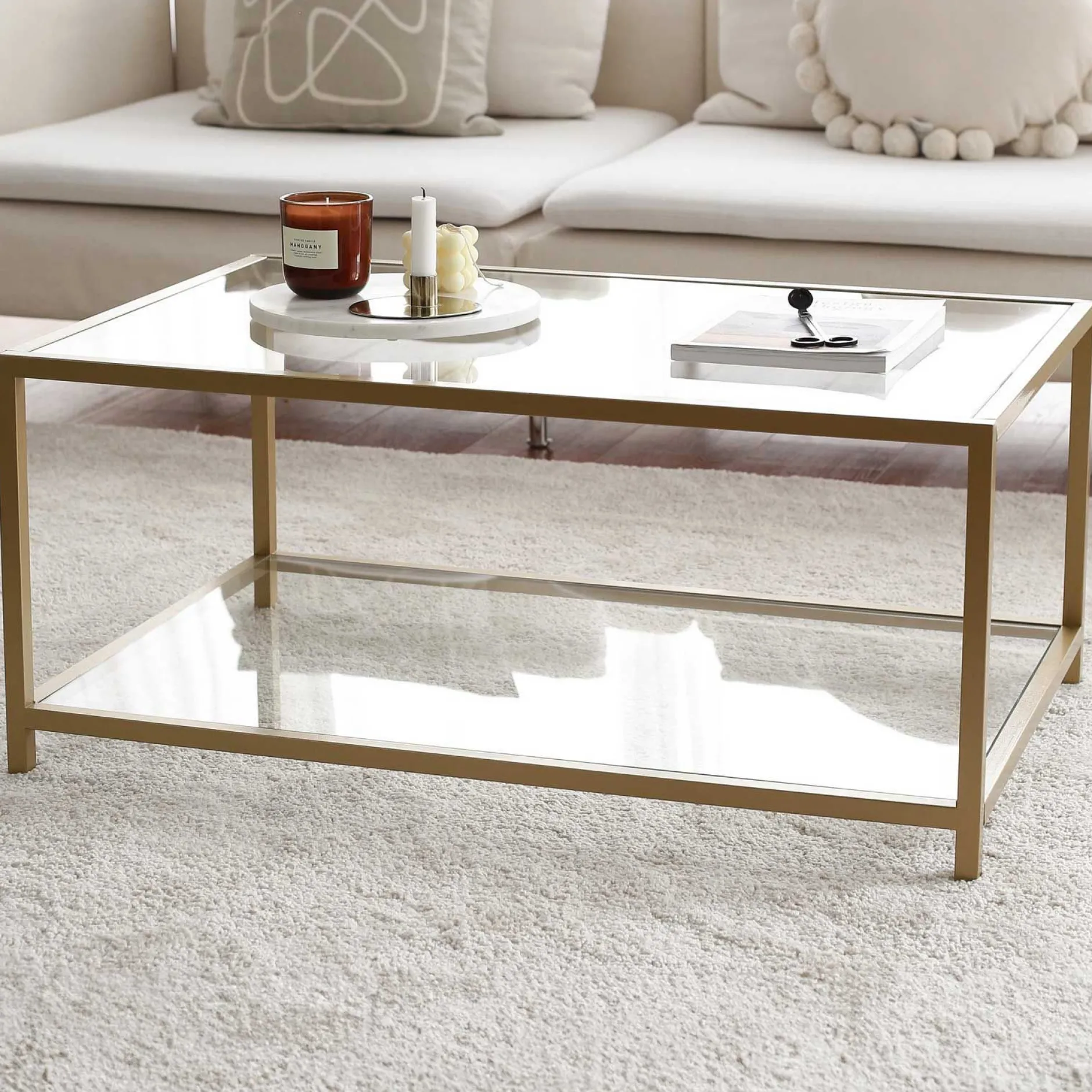 Astro Couchtisch | METALLRAHMEN | Gold