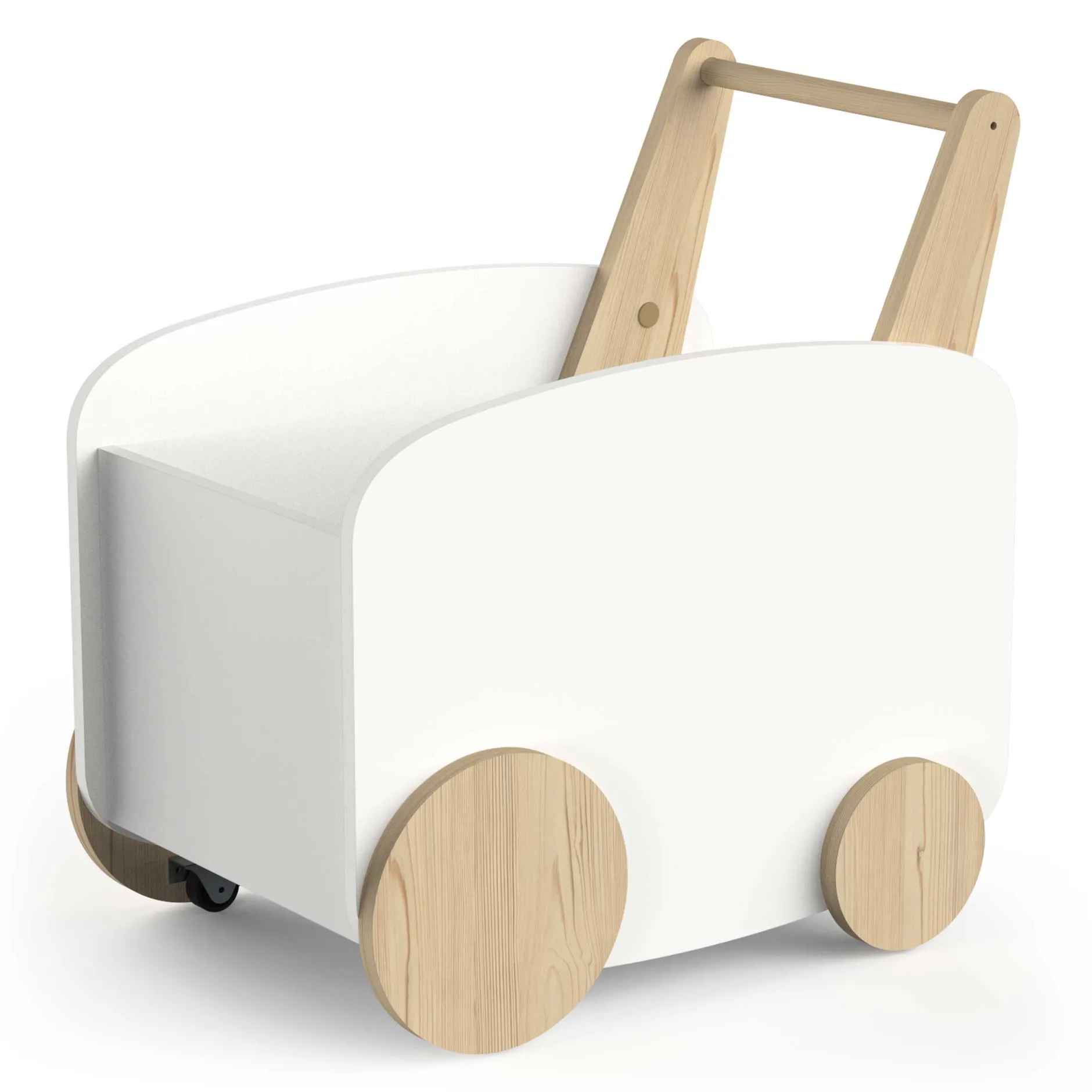 Aufbewahrungswagen Firmiana | 49,6 x 35 x 52,5 cm | Weiß
