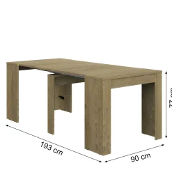 Ausziehbare Konsole Di María | 58 x 90 x 77 cm | Eiche Silva Design