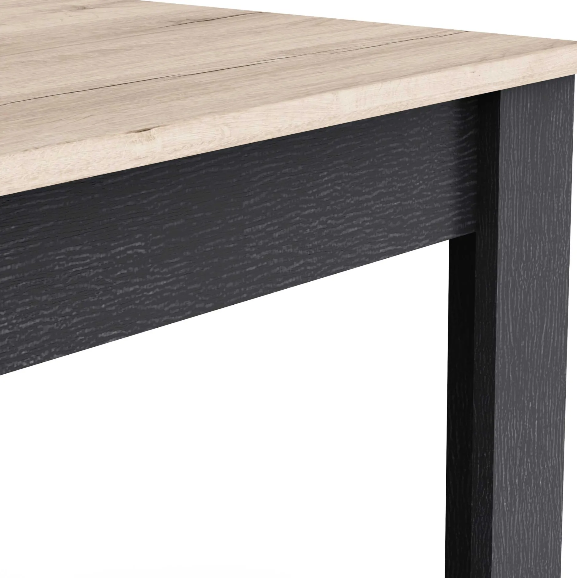 Ausziehbarer Esstisch Aubrey - 170-230x90x77cm - Eiche Dekor/schwarz