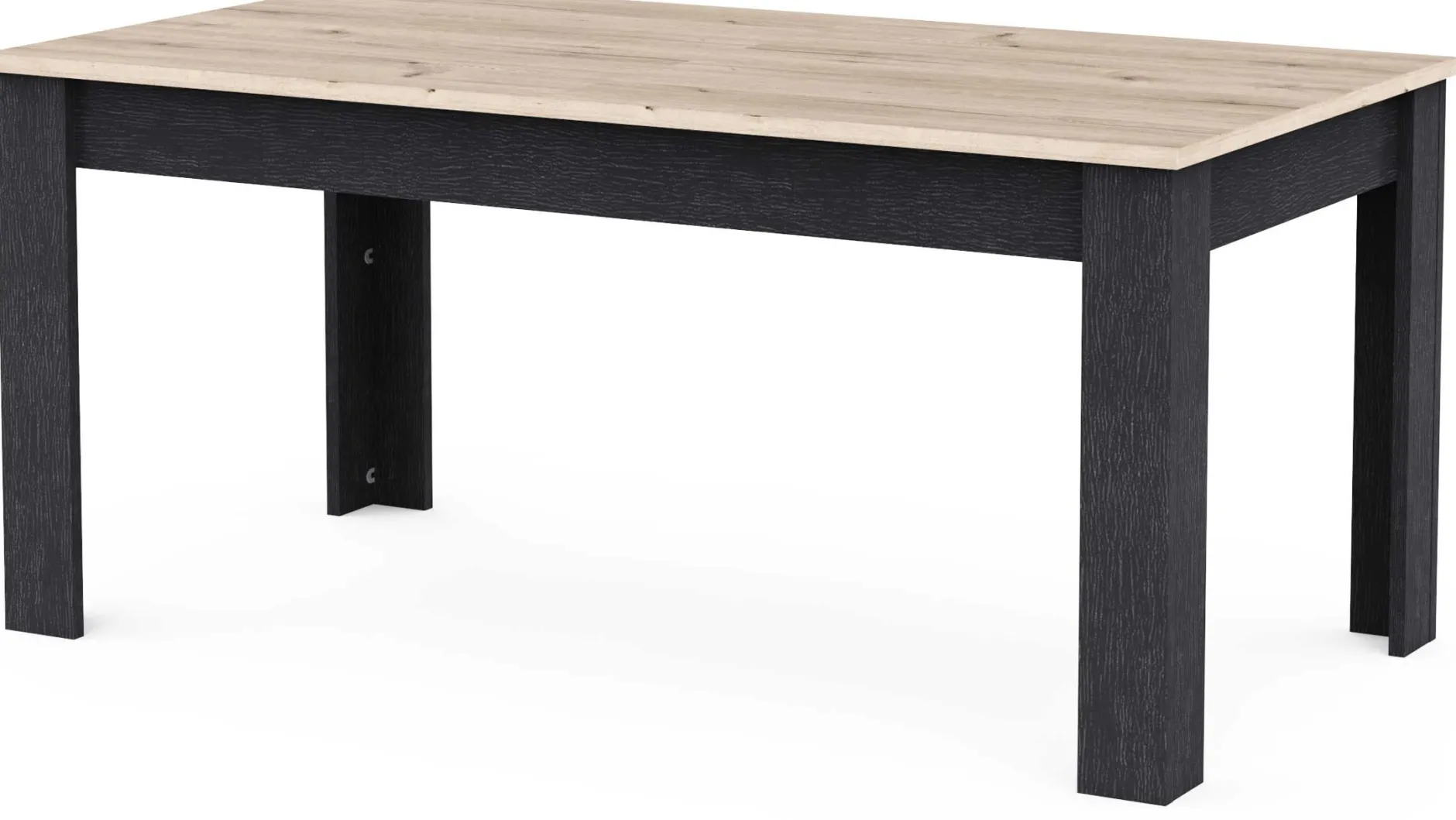 Ausziehbarer Esstisch Aubrey - 170-230x90x77cm - Eiche Dekor/schwarz
