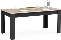Ausziehbarer Esstisch Aubrey - 170-230x90x77cm - Eiche Dekor/schwarz