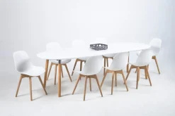 Ausziehbarer Esstisch Benjamin 170/270x100cm - weiß/ Eiche