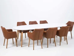 Ausziehbarer Esstisch Benjamin 170/270x100cm - weiß/ Eiche